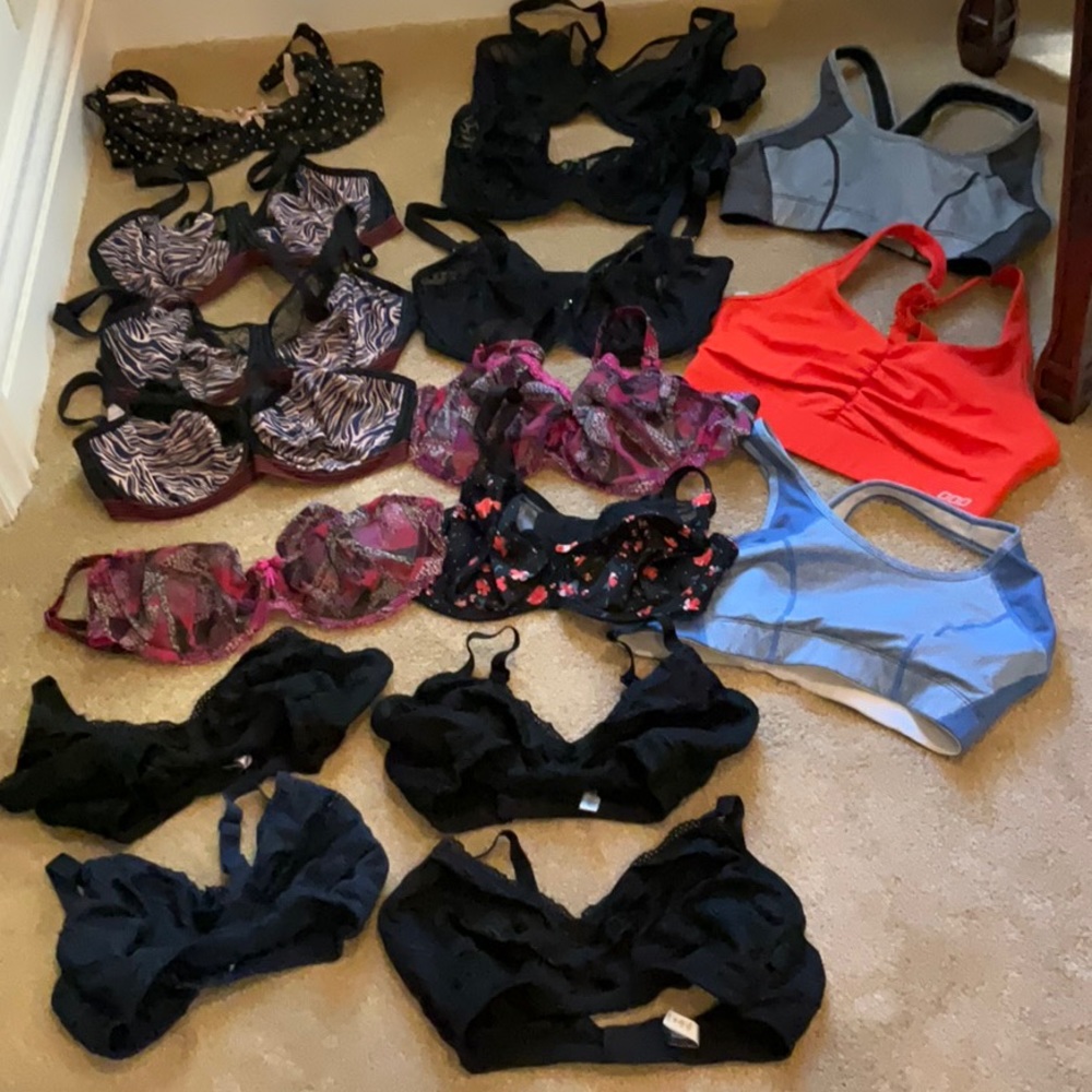 17 bras  great condition freya, cosabella , lorna jane etc  36 , 38 DD to 38 DDD